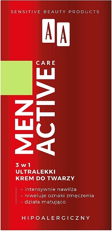 AA Ультралегкий крем для лица 3 в 1 Cosmetics Men Active Care - фото N2