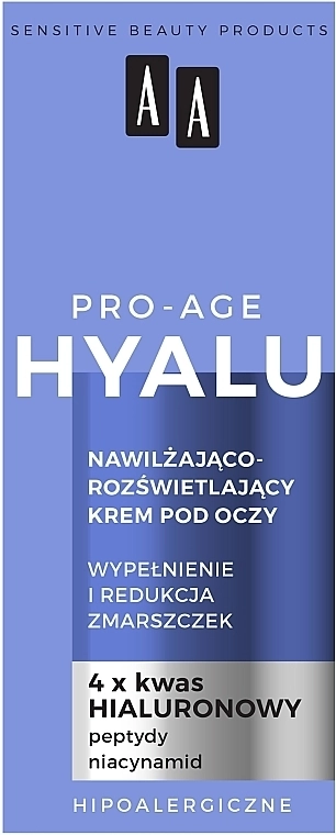 AA Зволожувальний крем для зони навколо очей Hyalu Pro-Age Eye Cream - фото N2