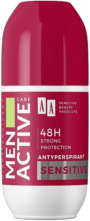 AA Шариковый антиперспирант Cosmetics Men Active Care Antyperspirant Roll-On Sensitive - фото N1