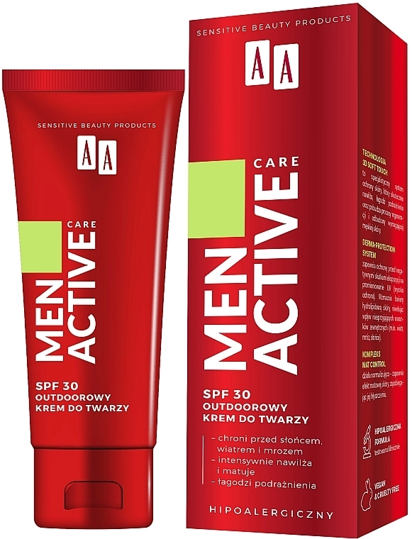 AA Крем для обличчя з SPF 30 Cosmetics Men Active Care - фото N1