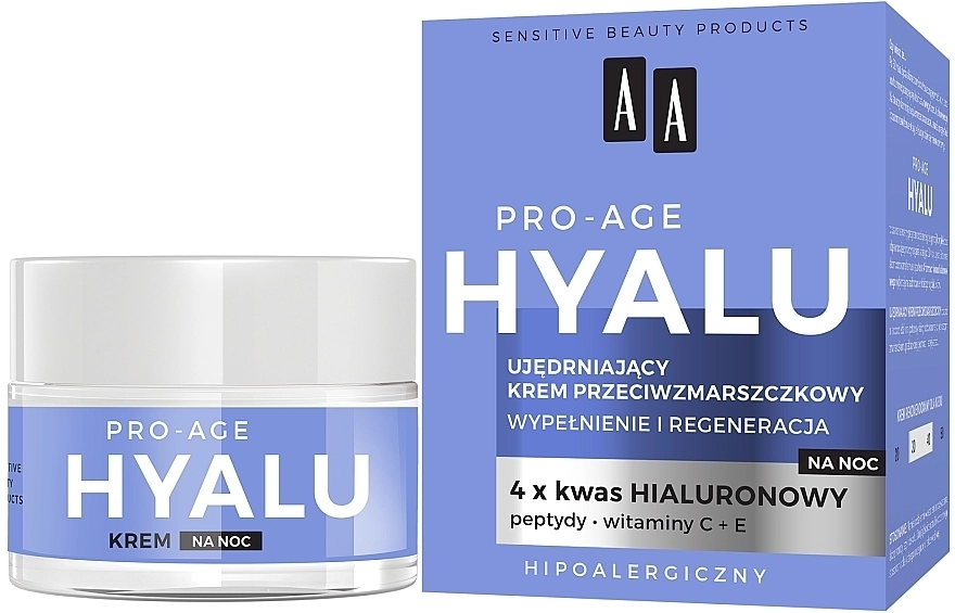 AA Розгладжувальний нічний крем проти зморщок Hyalu Pro-Age Night Cream - фото N1