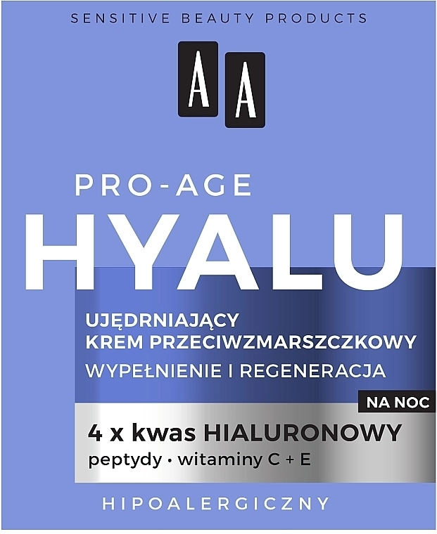 AA Розгладжувальний нічний крем проти зморщок Hyalu Pro-Age Night Cream - фото N2