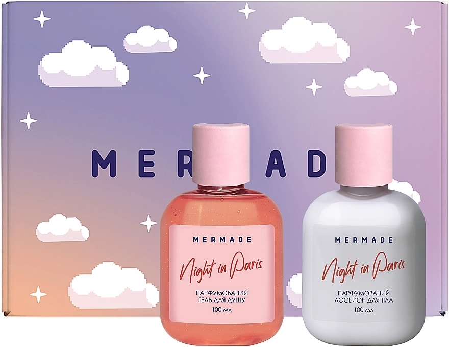 Mermade Night In Paris Парфюмированный набор по уходу за телом (sh/gel/100ml + b/lot/100ml) - фото N1