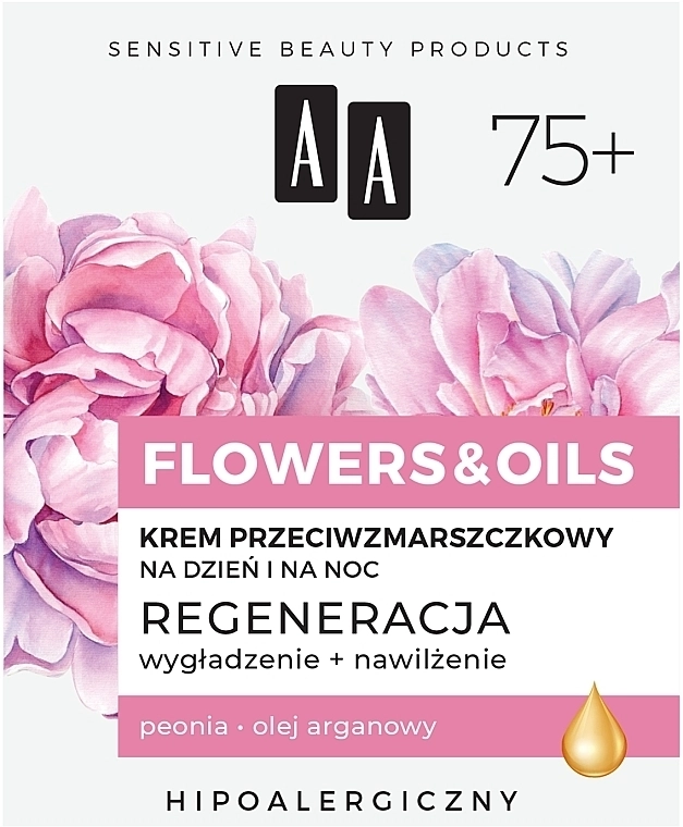 AA Денний і нічний крем від зморщок 75+ Flowers & Oils Night And Day Anti-Wrinkle Cream - фото N2