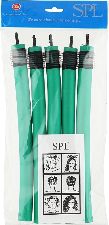 SPL Гибкие бигуди 11819-1, 250/20 мм , зеленые, 5 шт. - фото N1