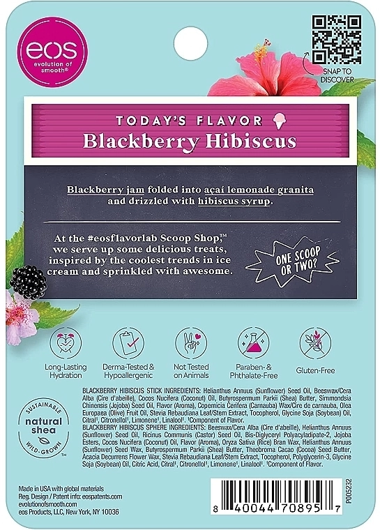 Eos Набір Blackberry Hibiscus Stick & Sphere Lip Balm (l/balm/4g + l/balm/7g) - фото N3