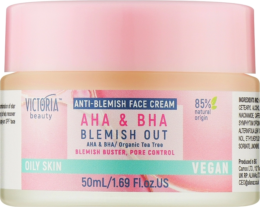 Victoria Beauty Крем для обличчя з кислотами AHA & BHA Blemish Out - фото N1