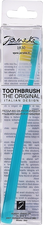 Janeke Зубная щетка средней жесткости, бирюзовая - фото N1