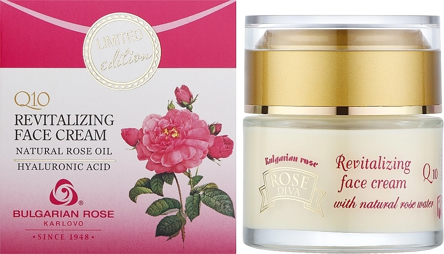 Bulgarian Rose Восстанавливающий крем для лица Rose Diva Q10 Revitalizing Face Cream - фото N2