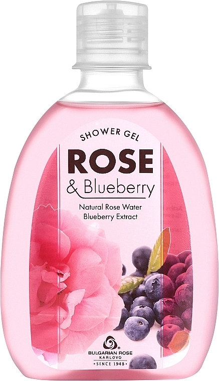 Bulgarian Rose Гель для душу "Троянда і чорниця" Rose & Blueberry Shower Gel - фото N1