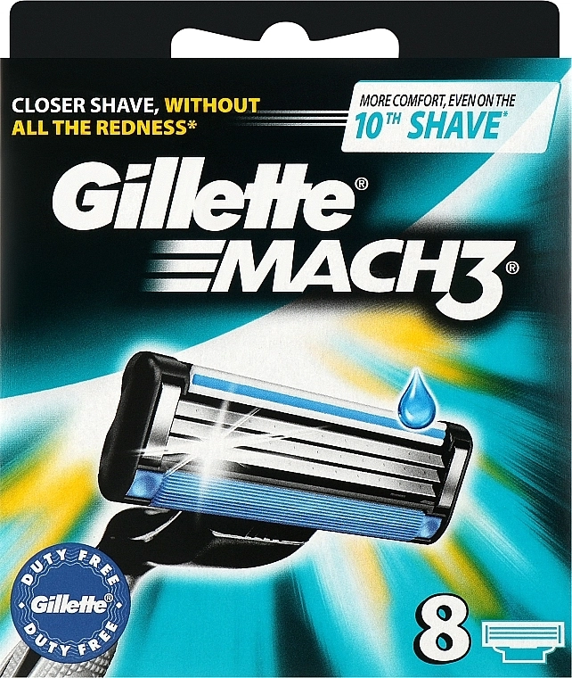 Змінні касети для гоління картон - Gillette Mach3 Shave, 8 шт - фото N1