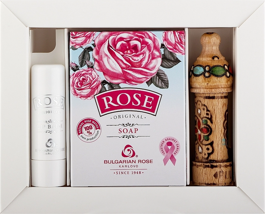 Bulgarian Rose Набор (soap/100g + l/balm/4.5g + oil/2ml) - фото N2