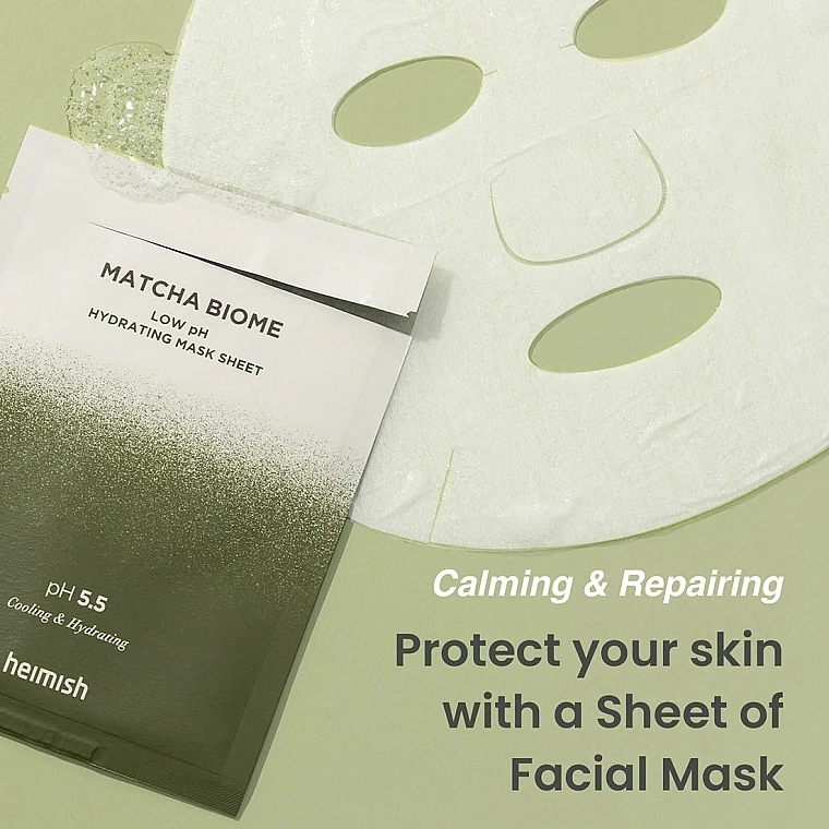 Heimish Тканевая маска для лица Matcha Biome Low pH Hydrating Mask Sheet - фото N2