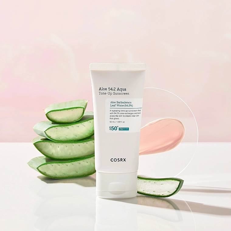 Зволожувальний сонцезахисний крем - CosRX Aloe 54.2 Aqua Tone-Up Sunscreen SPF50+/PA++++, 50 мл - фото N4