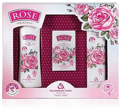 Bulgarian Rose Подарунковий набір для жінок "Rose" (perf/9ml + mak/rem/milk/150ml + hand/cr/50ml) - фото N1