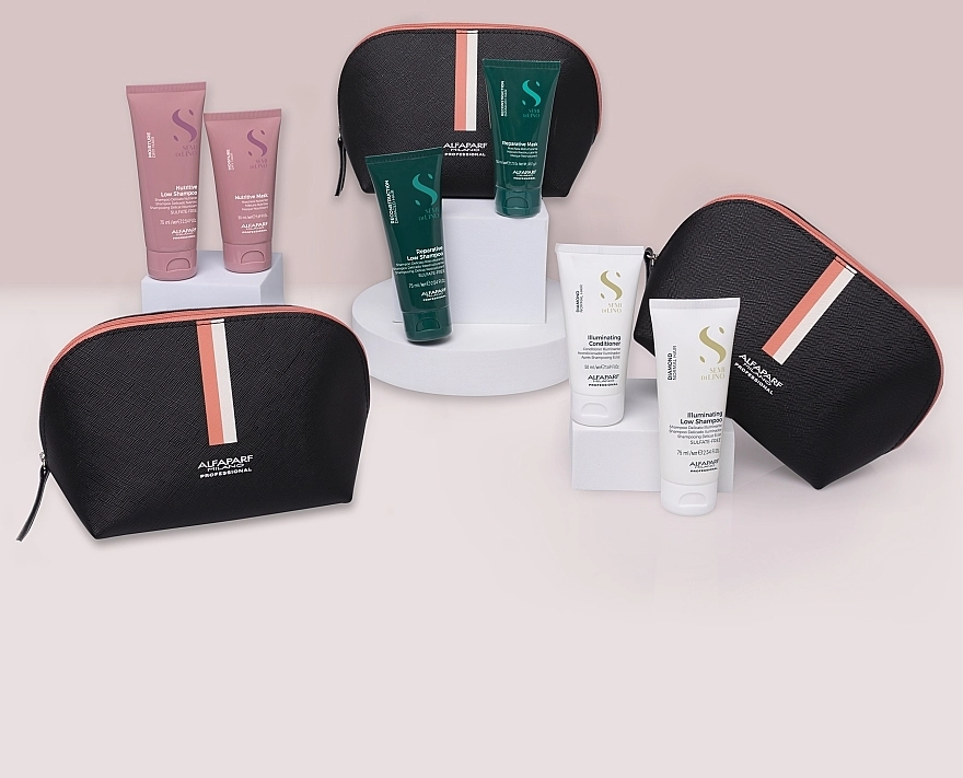 Alfaparf Набір Diamond Normal Hair Illuminating Travel Set (shm/75ml + mask/50ml + bag/1pc) - фото N5