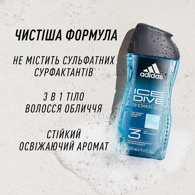 Adidas Ice Dive Ice Dive Hair & Body Shower Gel - фото N6