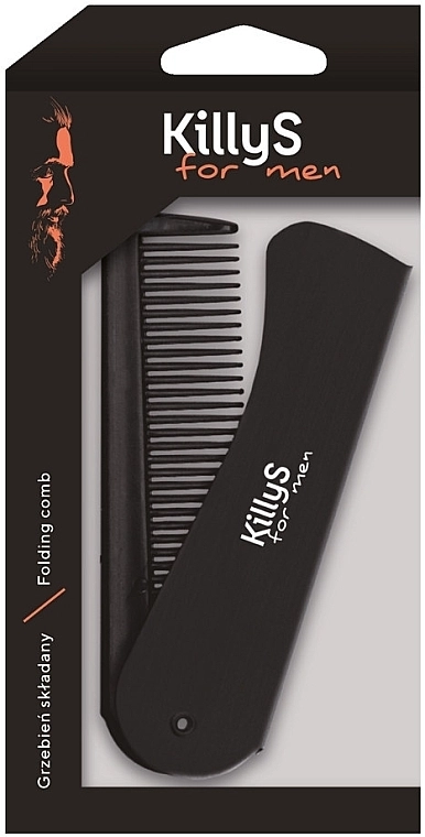 KillyS Гребень для волос складной 500992, черный For Men Foldyng Comb - фото N1