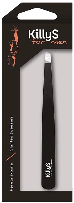 KillyS Пинцет для бровей скошенный 500994, черный For Men Slanted Tweezers - фото N1