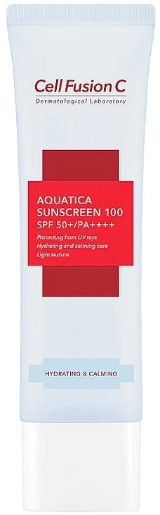 Cell Fusion C Сонцезахисний крем для сухої та комбінованої шкіри обличчя Aquatica Sunscreen 100 SPF50+ PA++++ - фото N1