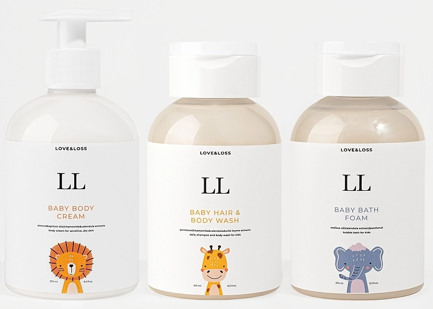 Love&Loss Набір для дітей Little Jungle (sh gel/275ml + b/cr/275ml + bath foam/275ml) * - фото N1