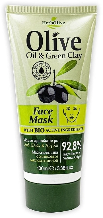 Madis Маска для обличчя із зеленою глиною HerbOlive Oil & Green Clay Face Mask - фото N1