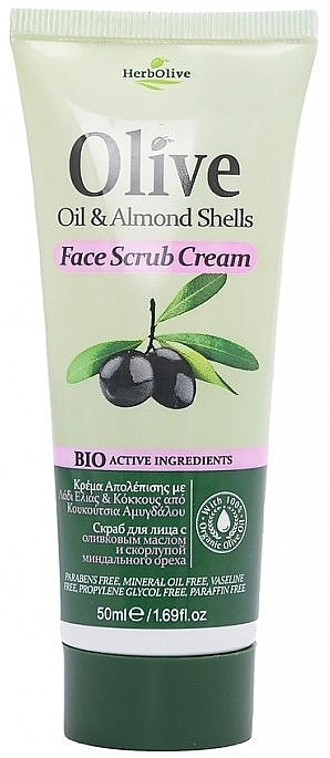 Madis Крем-скраб для обличчя з мигдальною шкаралупою HerbOlive Oil & Almond Shells Face Scrub Cream - фото N1