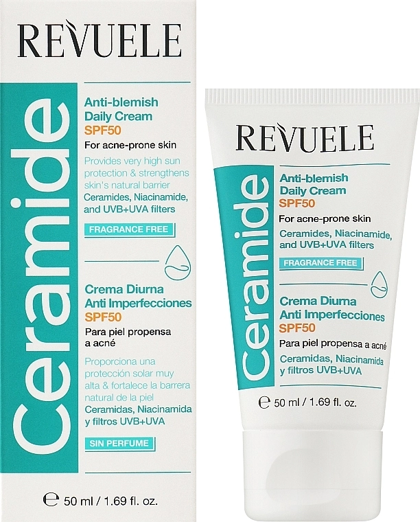 Revuele Денний крем проти пігментних плям Ceramide Anti-Blemish Daily Face Cream For Acne-Prone Skin - фото N2