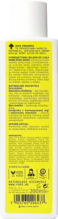 Yope Гидроактивный лосьон для тела Skin Progress Moisturized Skin - фото N2