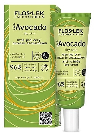 Floslek Розгладжувальний крем для зони навколо очей richAvocado Anti-Wrinkle Eye Cream - фото N1