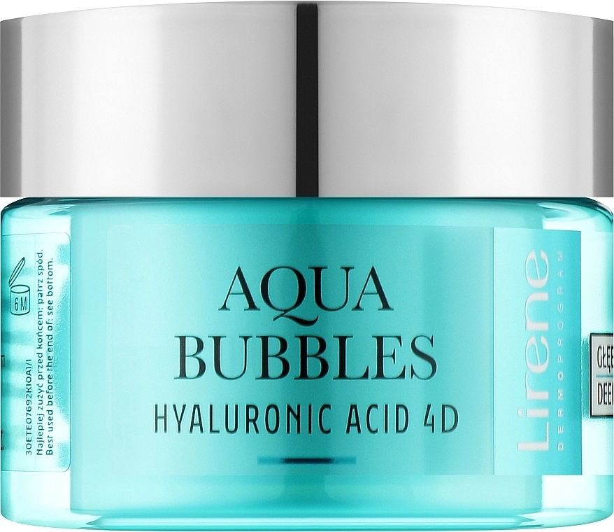 Lirene Зволожувальний гідрокрем для обличчя Aqua Bubbles Hyaluronic Acid 4D Moisturizing Hydrocream - фото N1