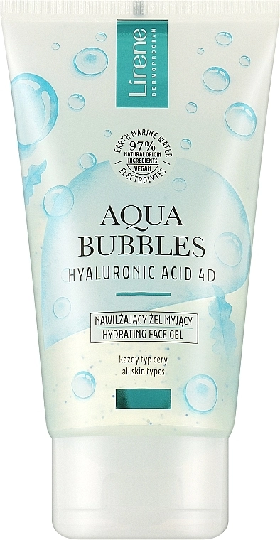 Lirene Увлажняющий гель для лица Aqua Bubbles Hyaluronic Acid 4D Moisturizing Washing Gel - фото N1