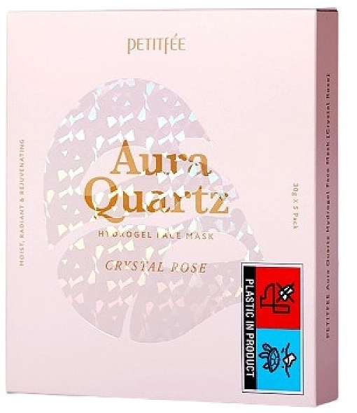 PETITFEE & KOELF Гидрогелевая маска для лица с экстрактом жемчуга и розой Aura Quartz Hydrogel Face Mask Crystal Rose - фото N2