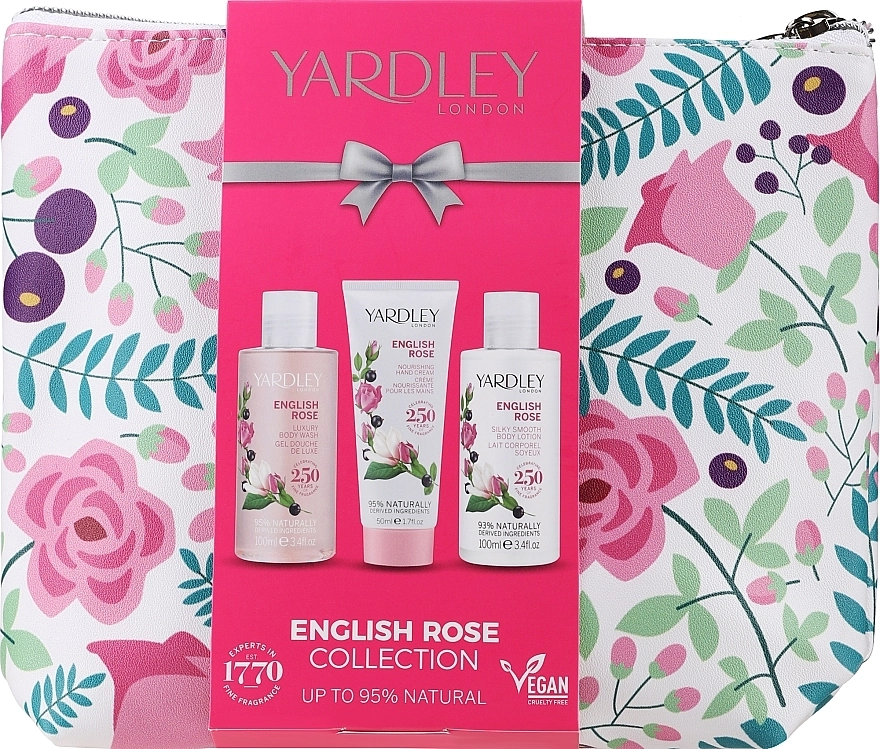 Yardley Набір London English Rose Collection (h/cr/50ml + sh gel/100ml + b/lot/100ml) - фото N1