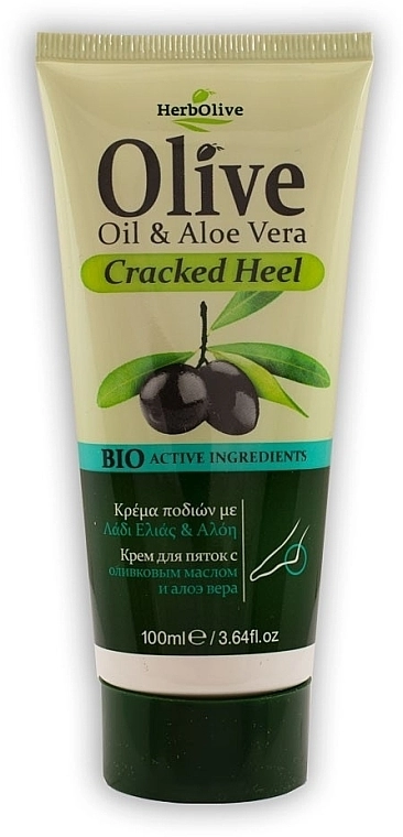 Madis Крем проти тріщин на п'ятах з алое вера HerbOlive Oil & Aloe Vera Foot Cream Cracked Heel - фото N1