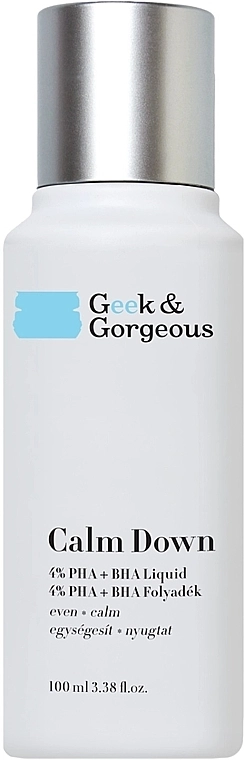Geek & Gorgeous Ексфоліант для чутливої шкіри з кислотами Calm Down 4% Pha + BHA Liquid - фото N1