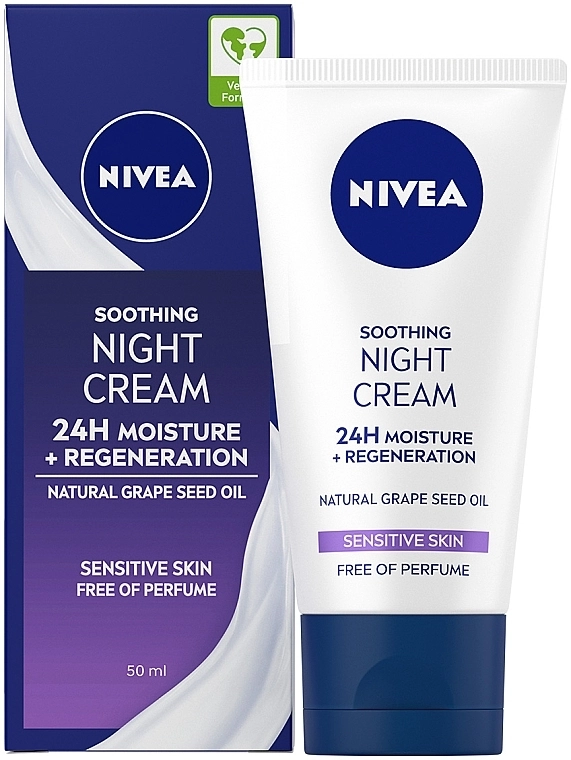Nivea Успокаивающий ночной крем "Интенсивное увлажнение и регенерация 24 часа" Soothing Night Cream - фото N1