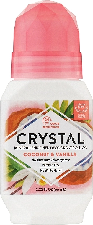 Crystal Роликовий дезодорант з ароматом кокоса та ванілі Coconut & Vanilla Deodorant Roll On - фото N1