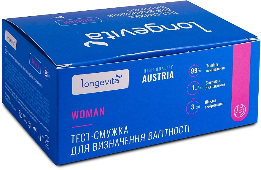 Longevita Тест-смужка для визначення вагітності №25 Woman - фото N1