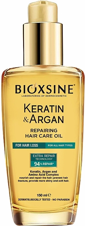 Biota Відновлювальна олія для волосся Bioxsine Keratin & Argan Repairing Hair Care Oil - фото N1