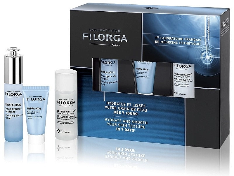 Filorga Набор Hydra-Hyal (f/ser/30ml + f/cr/15ml + mic wat/50ml) - фото N2