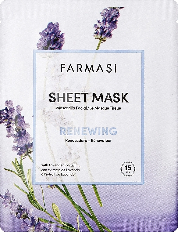 Farmasi Відновлювальна маска для обличчя з лавандою Dr.C.Tuna Sheet Mask Renewing - фото N1