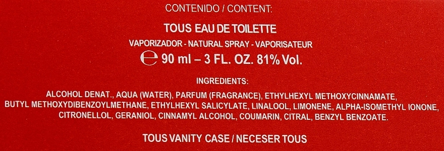 Tous Eau de Toilette Набор (edt/90ml + bag/1pcs) - фото N4