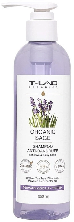 T-LAB Professional Шампунь проти лупи з екстрактом шавлії Organic Sage Anti-Dandruff Shampoo - фото N1