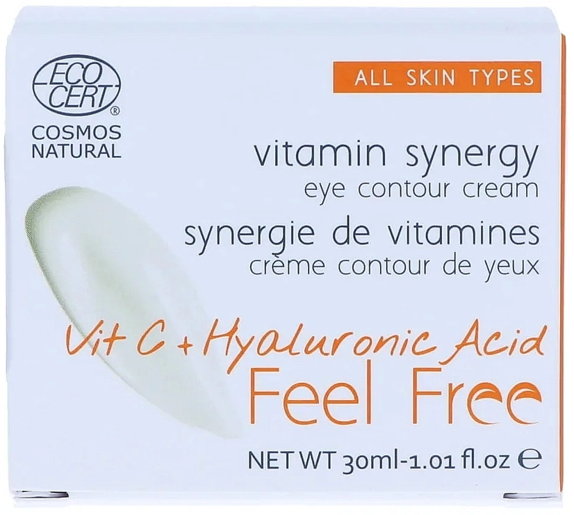 Feel Free Крем для шкіри навколо очей з вітаміном С Vit C + Hyaluronic Acid Vitamin Synergy Eye Contour Cream - фото N2