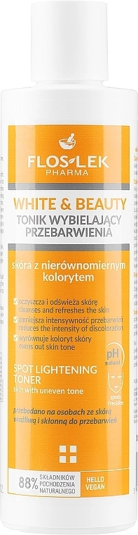 Floslek Тонік для освітлення пігментних плям White & Beauty Spot Lightening Toner - фото N1