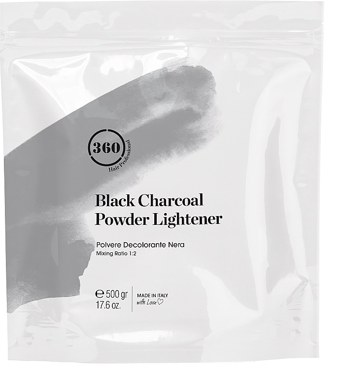 360 Антижовта освітлювальна пудра для волосся 9 рівнів Hair Professional Black Charcoal Powder Lightener - фото N1