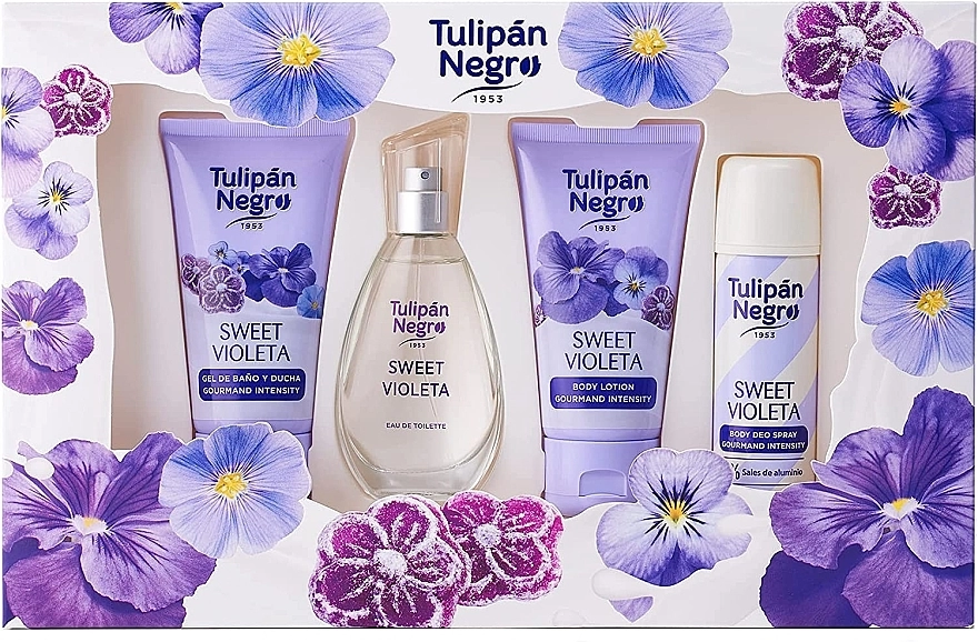 Tulipan Negro Sweet Violeta Набір (edt/50ml + b/lot/75ml + sh/gel/75ml + deo/50ml) - фото N1
