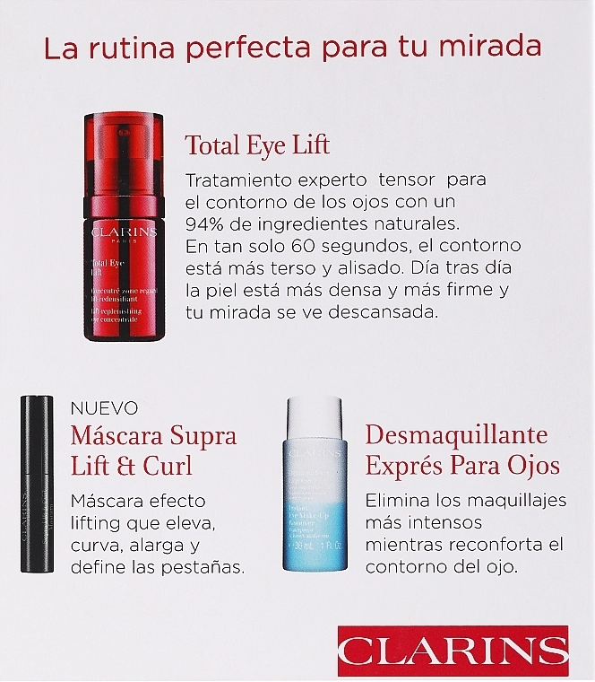 Clarins Total Eye Lift (eye/conc/15ml + eye/remover/30ml + mascara/3ml) Набор - фото N5