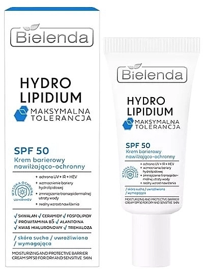 Bielenda Зволожувальний і захисний бар'єрний крем Hydro Lipidium SPF50 - фото N1